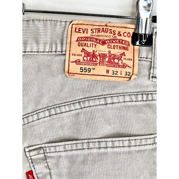LEVIS 559 Relaxed Straight Corduroy Pants 32x32 Gray Loose Baggy Y2k - Picture 4 of 10